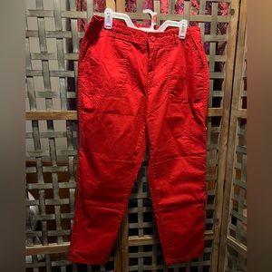 Liz Claiborne Red Cargo Causal Pant. Size 10